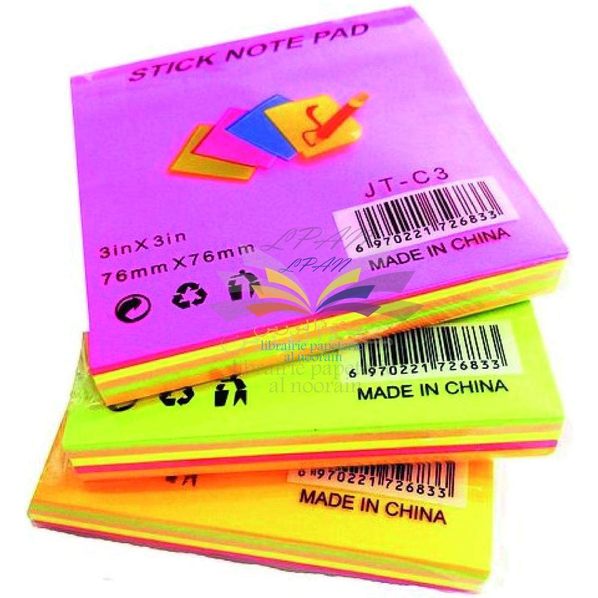 POST-IT MULTI-COULEURS 76X76 REF JT-C3 - 2
