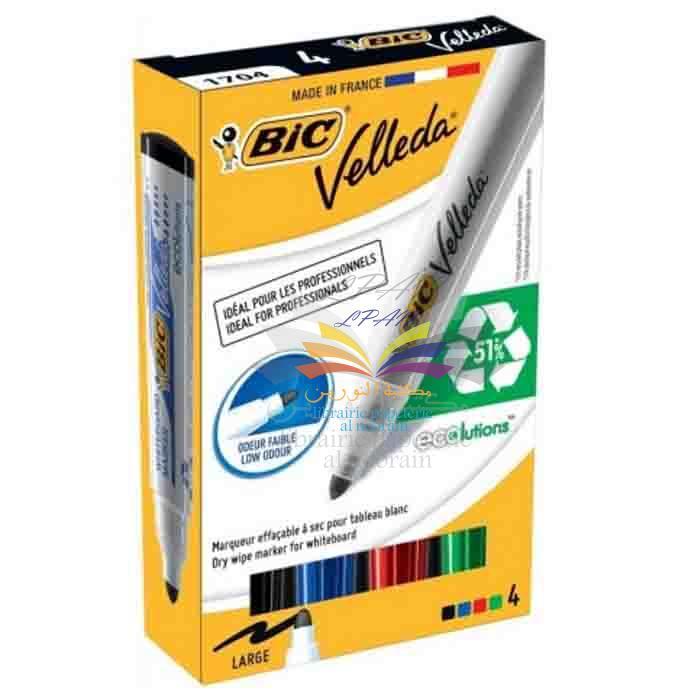 POCHETTE DE 4 MARQUEURS TABLEAU BIC VELLEDA