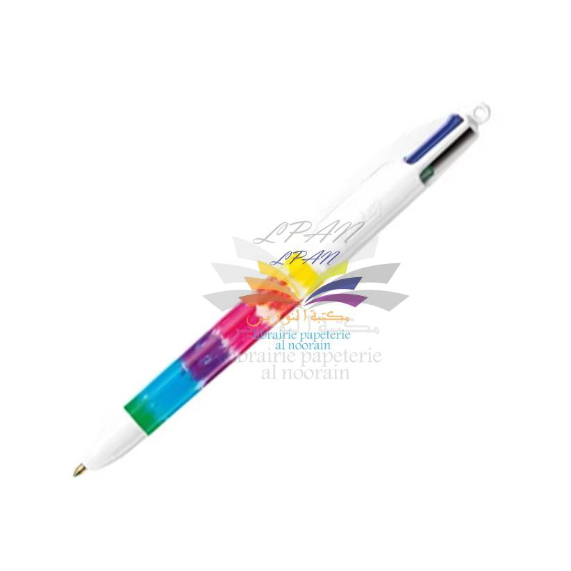 STYLO-BILLE BIC 4 COULEURS MOTIFS COLORES
