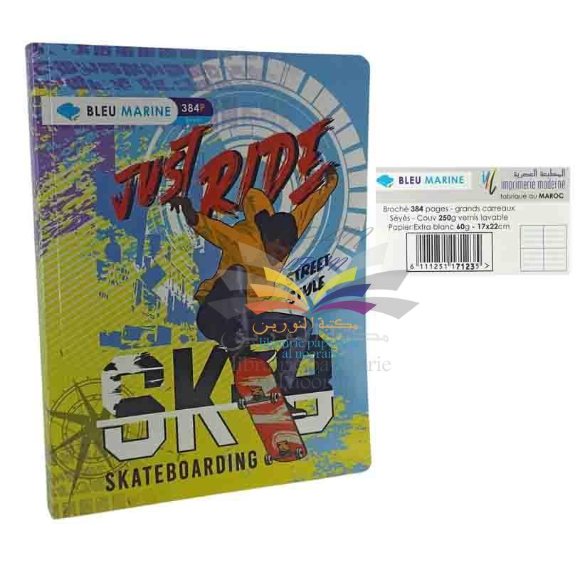 CAHIER BROCHURE 384P 17/22 BLEU MARINE 