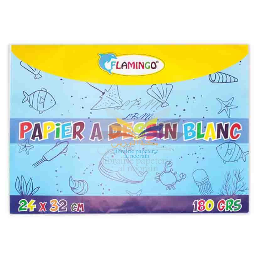 POCHETTE DESSIN BLANC 24/32 180G FLAMINGO